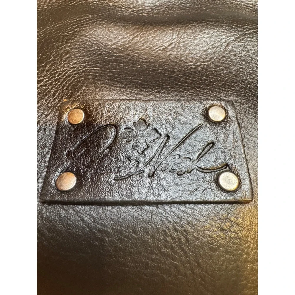 Patricia‎ Nash Black Leather Coin Embellished Tote Bag Boho Shoulder Bag Large